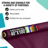 40 In. x 100 Ft. Plum Table Roll